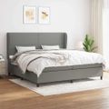 vidaXL Boxspring posteľ s matracom tmavosivá 200x200 cm látka