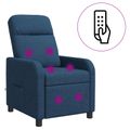 vidaXL Masážne relaxačné kreslo Modrá Látka