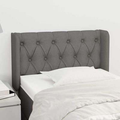 vidaXL Čelo postele so záhybmi tmavosivé 83x16x78/88 cm látka