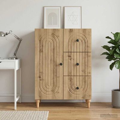 vidaXL Servírovacia skriňa Dub artisan 66 x 34,5 x 90 cm