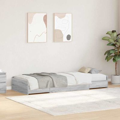vidaXL Rám postele Sivý Sonoma 75 x 190 cm Kompozitné drevo
