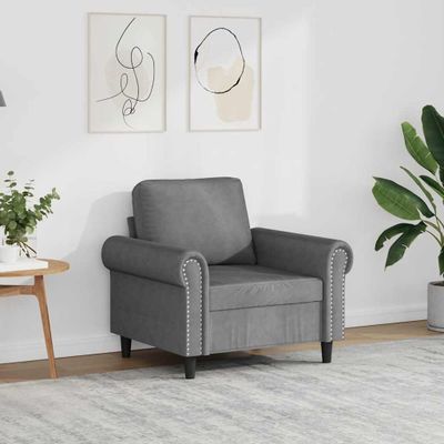 vidaXL Kreslo tmavosivé 60 cm zamat