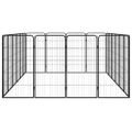 vidaXL Ohrádka pre psov 20 panelov čierna 50x100 cm práškovaná oceľ