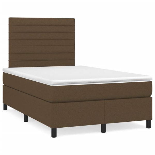 vidaXL Boxspring posteľ s matracom tmavohnedá 120x190 cm látka