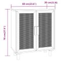 vidaXL Komoda biela 60x30x70 cm masívna borovica a prírodný ratan