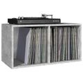 vidaXL Úložný box na vinyly, betónovo sivý 71x34x36cm kompozitné drevo
