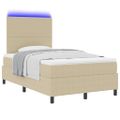 vidaXL LED box s pružinami Svetlo šedá a biela 120 x 190 cm
