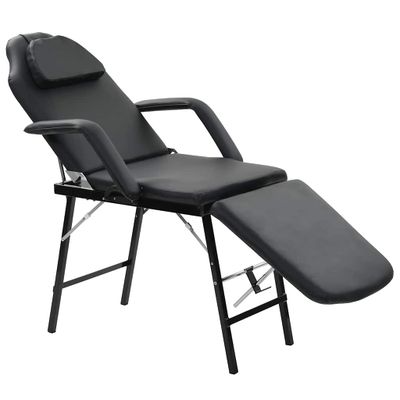 vidaXL Prenosné kozmetické kreslo, umelá koža 185x78x76 cm čierne