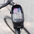 Vodotesná taška na rám bicykla s tieneným držiakom na telefón Model02 čierna