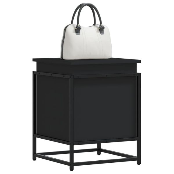 vidaXL Úložný box s vekom čierny 40x40x51,5 cm kompozitné drevo