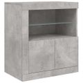 vidaXL Komoda s LED svetlami betónovo sivá 181,5x37x67 cm