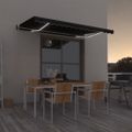 vidaXL Automatická markíza, LED a senzor vetra 400x350 cm, antracitová
