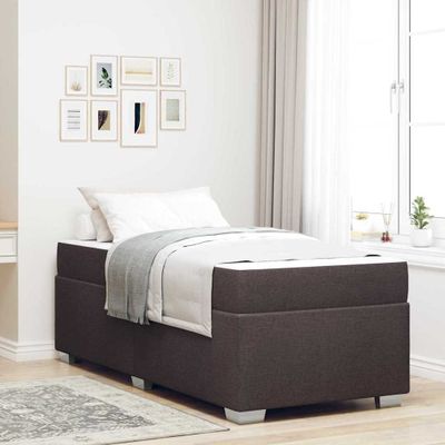 vidaXL Rám postele s matracmi Tmavohnedá 90 x 200 cm látka