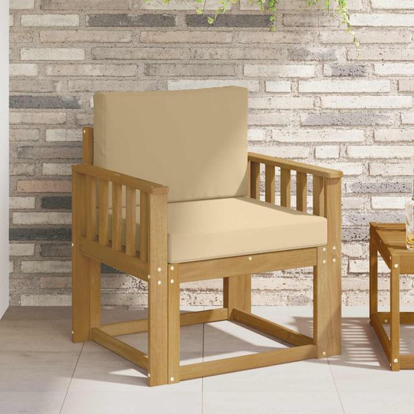 vidaXL 2 Kus Záhradná súprava gaučov Polyester Biela a béžová