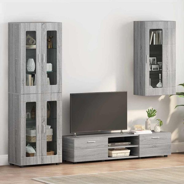 vidaXL Drevená skrinka Sivý Sonoma 50 x 29 x 100 cm Kompozitné drevo