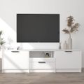 vidaXL TV skrinka biela 140x35x40 cm, drevená