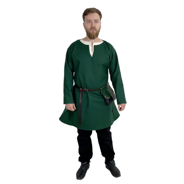 Stredoveká vlnená tunika - zelená