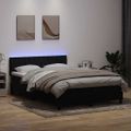 vidaXL Posteľný rám boxspring s matracom a LED čierny 160x210 cm zamat
