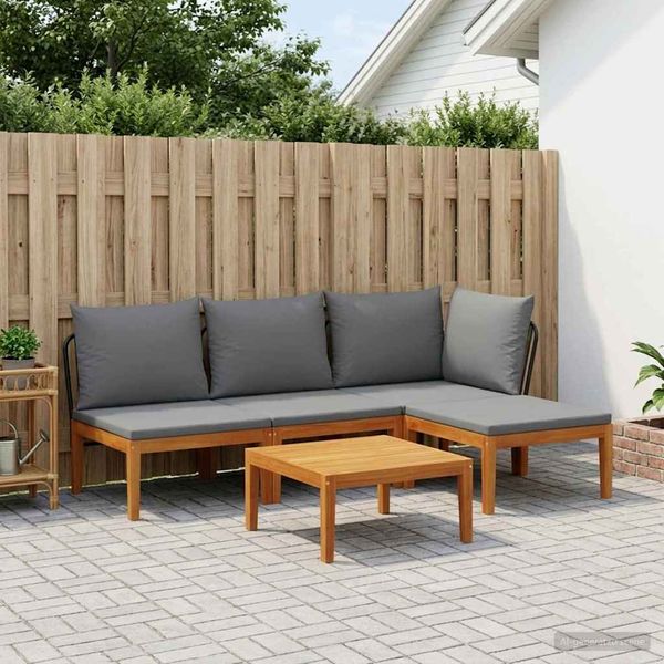 vidaXL 5 ks Záhradný lounge set s vankúšmi Prírodná