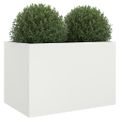 vidaXL Kvetináč biely 62x40x39 cm oceľ