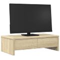 vidaXL Stojan na monitor a zásuvky sonoma 50x27x15 cm kompozitné drevo
