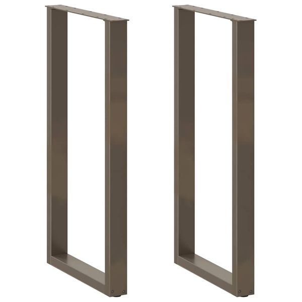vidaXL Nohy barového stola v tvare U, 2 ks, prírodná oceľ, 60 x (110-111) cm, oceľ
