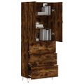 vidaXL Vysoká skrinka dymový dub 69,5x34x180 cm spracované drevo