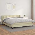 vidaXL Boxspring posteľ s matracom krémová 180x200 cm umelá koža