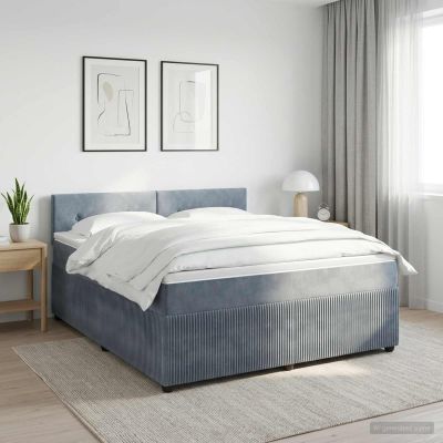 vidaXL Posteľ boxspring s matracom Tmavosivá 180 x 200 cm Zamat