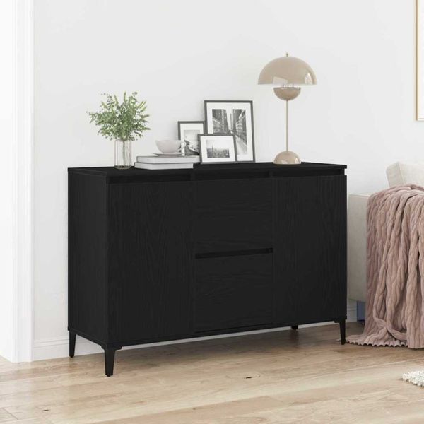 vidaXL Servírovacia skriňa so zásuvkou Čierny dub 104 x 35 x 70 cm