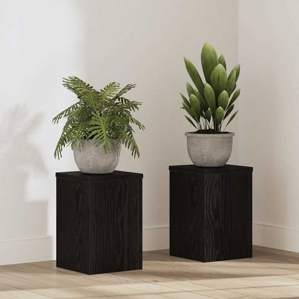 vidaXL Stojan na rastliny 2 pcs Čierny dub 20 x 20 x 30 cm