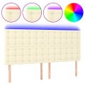 vidaXL Čelo postele krémové 160x5x118/128 cm umelá koža