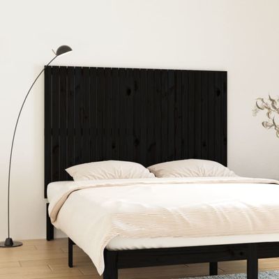vidaXL Nástenné čelo postele čierne 166x3x110 cm masívna borovica