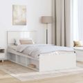 vidaXL Rám postele Biela 100 x 200 cm Masívne borovicové drevo
