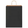 vidaXL Papierové tašky 250 ks s rúčkami, čierna, 32x12x42 cm