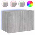 vidaXL TV nástenná skrinka s LED svetlami sivá sonoma 60x35x41 cm