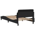 vidaXL Rám postele Dover čierny 100x203 cm umelá koža