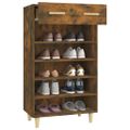 vidaXL Botník dymový dub 60x35x105 cm spracované drevo
