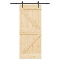 vidaXL Posuvné dvere NARVIK Prírodná a čierna 85 x 210 cm (152,5 cm)