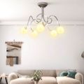 vidaXL Stropná lampa s guľatými sklenenými tienidlami na 5 LED G9