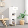 vidaXL Botník biely 30x35x105 cm spracované drevo