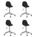 3086058 vidaXL Swivel Dining Chairs 4 pcs Black Fabric (2x333471)