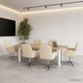 vidaXL Otáčacie stoličky k stolu 6 ks 54 x 58 x 90 cm Krémová Látka