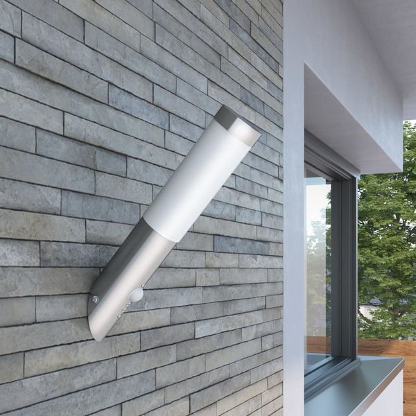 RVS nástenná vodotesná záhradná lampa s detektorom pohybu