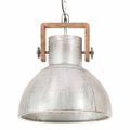 vidaXL Industriálna závesná lampa 25 W strieborná 40 cm okrúhla E27