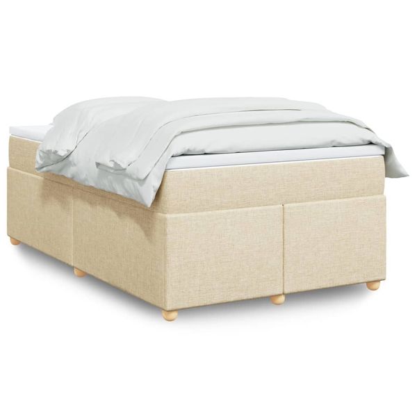 vidaXL Boxspring posteľ s matracom krémový 120x200 cm látka