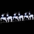 vidaXL LED Soby 6 ks Biela 45 x 19 x 65 cm látka LED diód