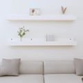 vidaXL Nástenné skrinky 2 ks biele 110x12x9 cm masívna borovica