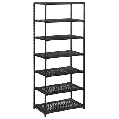 vidaXL Regál na topánky čierny 50x30x120 cm polyratanový