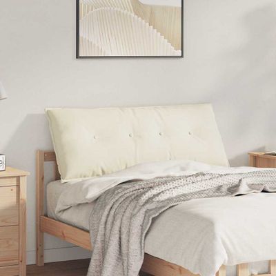 vidaXL Poduška na chrbát Krémová 120 x 50 cm Kordúrová tkanina